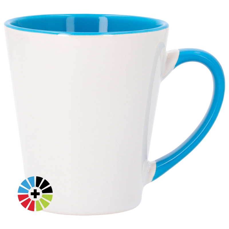 Taza Cónica Premium Personalizada – Interior y Asa de Color